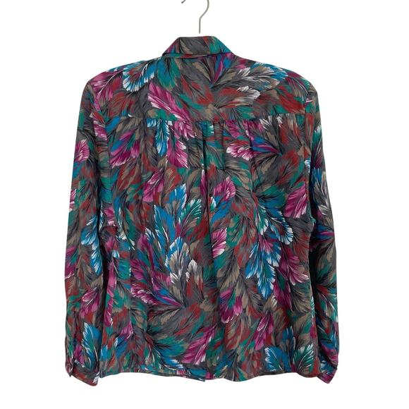 Vintage Pykettes Feather Blouse with Necktie - Picture 2 of 4